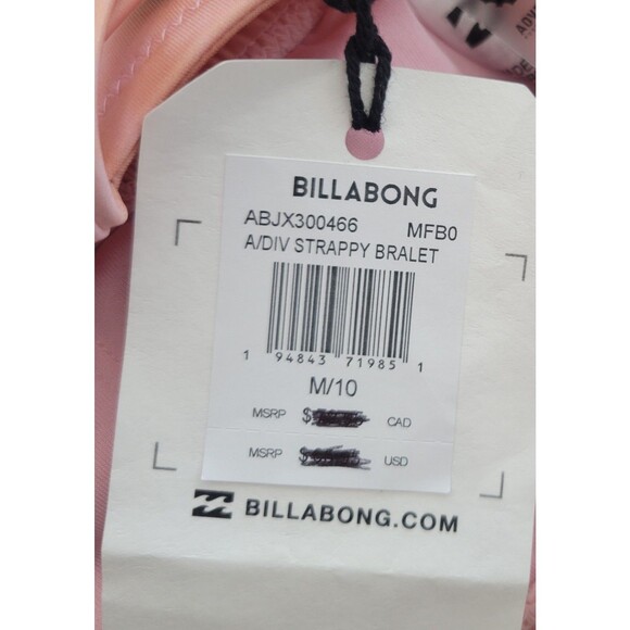 NWT Billabong A/Div Strappy Bralette Bikini Top Wild Rose Size M/10 Pink Tie Dye - Picture 6 of 9